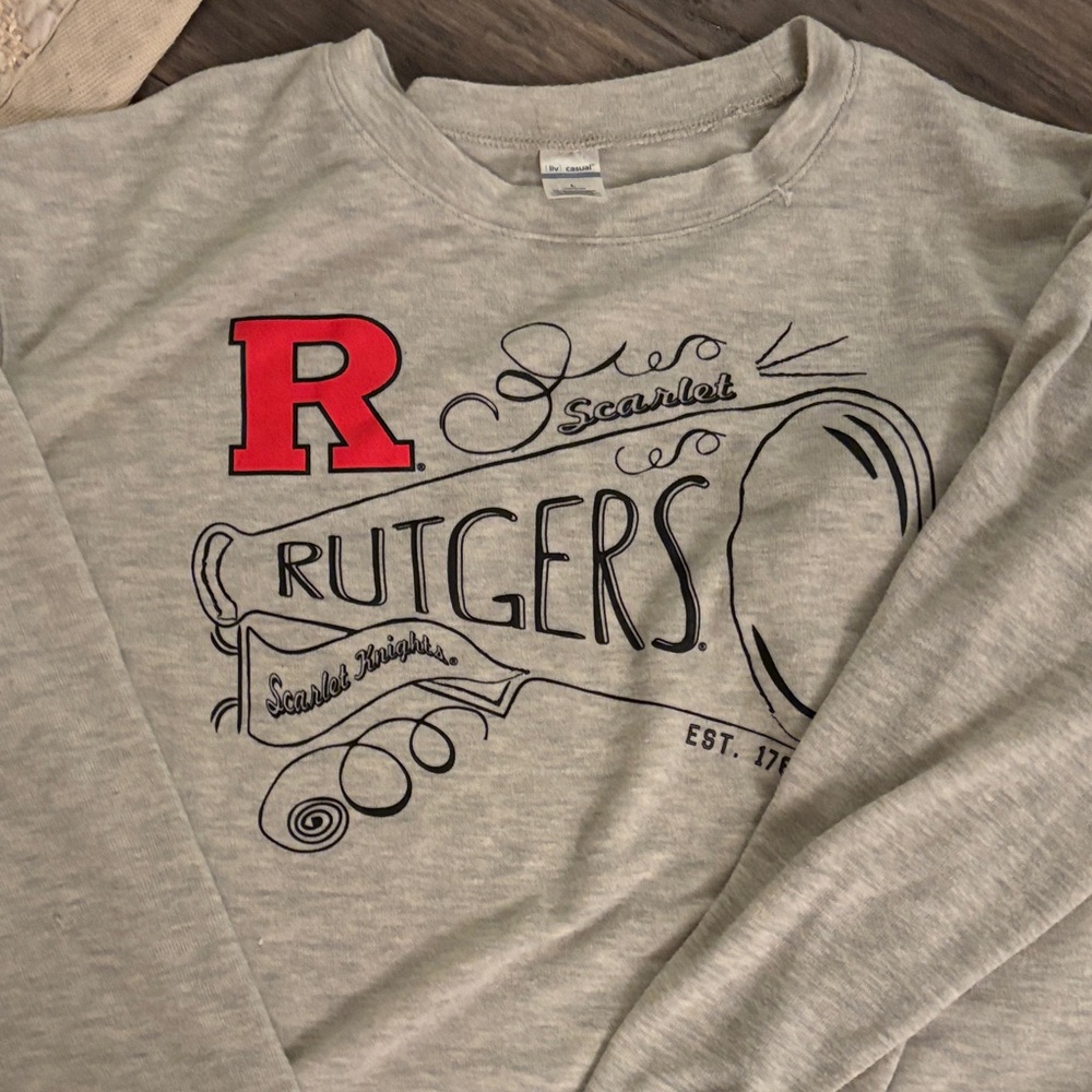 Champion White and Gray Rutgers Sweatshirts - Picture 5 of 7